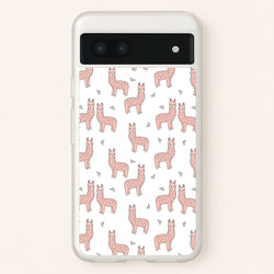 Pale Pink Alpaca Pattern  -  Phone Case for Google Pixel 6a