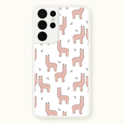 Pale Pink Alpaca Pattern  -  Phone Case for Galaxy S21 Ultra
