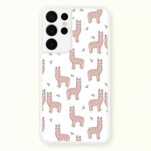 Pale Pink Alpaca Pattern  -  Phone Case for Galaxy S21 Ultra