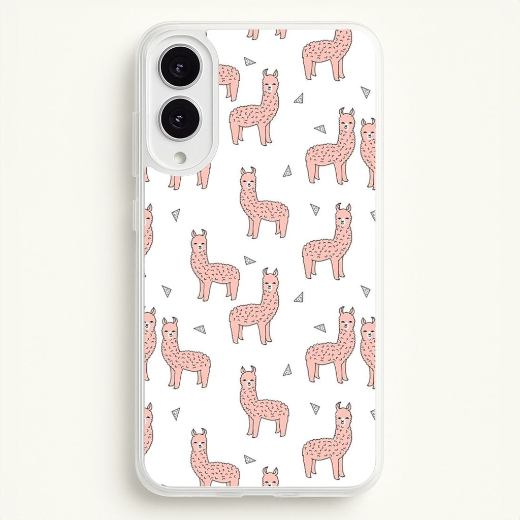 Pale Pink Alpaca Pattern  -  Phone Case for Galaxy S25 Edge
