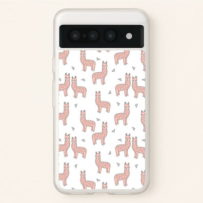 Pale Pink Alpaca Pattern  -  Phone Case for Google Pixel 7 Pro