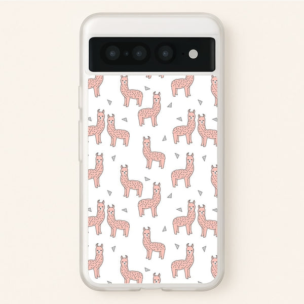 Pale Pink Alpaca Pattern  -  Phone Case for Google Pixel 7 Pro