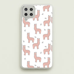 Pale Pink Alpaca Pattern  -  Phone Case for Galaxy A12
