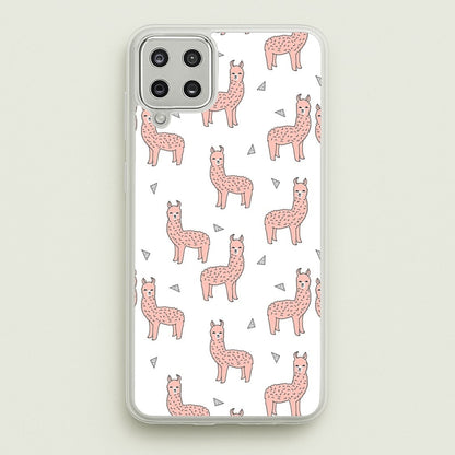 Pale Pink Alpaca Pattern  -  Phone Case for Galaxy A12