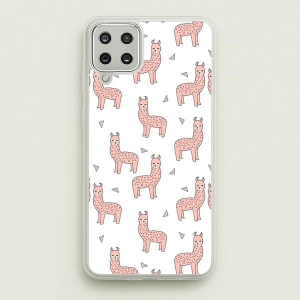 Pale Pink Alpaca Pattern  -  Phone Case for Galaxy A12