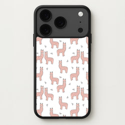Pale Pink Alpaca Pattern Phone Case for iPhone 17 Pro
