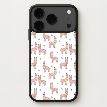 Pale Pink Alpaca Pattern Phone Case for iPhone 17 Pro