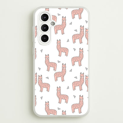 Pale Pink Alpaca Pattern  -  Phone Case for Galaxy A14