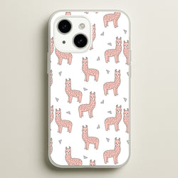 Pale Pink Alpaca Pattern  -  Phone Case for iPhone 15