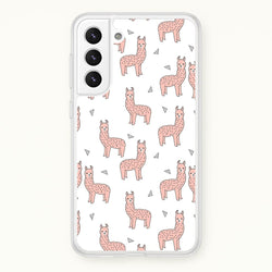 Pale Pink Alpaca Pattern  -  Phone Case for Galaxy S21FE