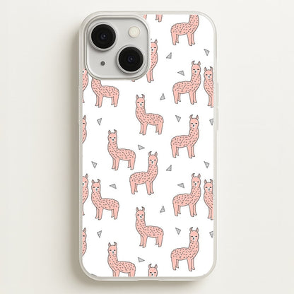 Pale Pink Alpaca Pattern  -  Phone Case for iPhone 13