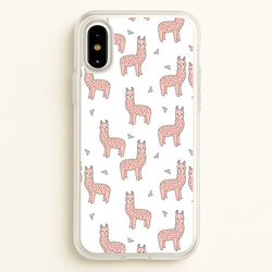 Pale Pink Alpaca Pattern  -  Phone Case for iPhone X / XS