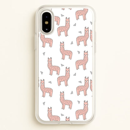 Pale Pink Alpaca Pattern  -  Phone Case for iPhone X / XS