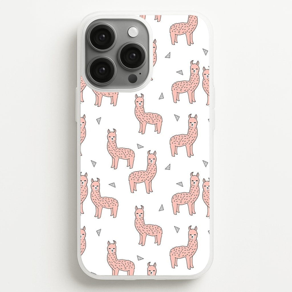 Pale Pink Alpaca Pattern  -  Phone Case for iPhone 13 Pro Max