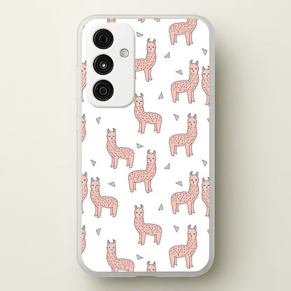 Pale Pink Alpaca Pattern  -  Phone Case for Galaxy A55