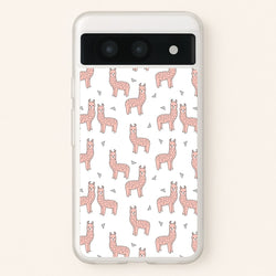 Pale Pink Alpaca Pattern  -  Phone Case for Google Pixel 8a