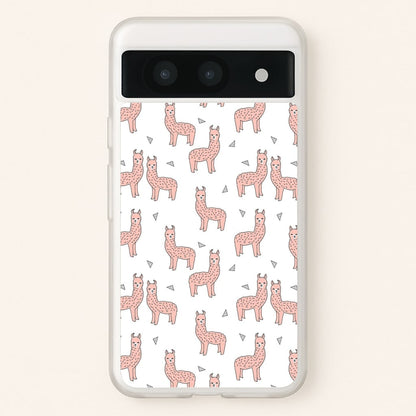Pale Pink Alpaca Pattern  -  Phone Case for Google Pixel 8a