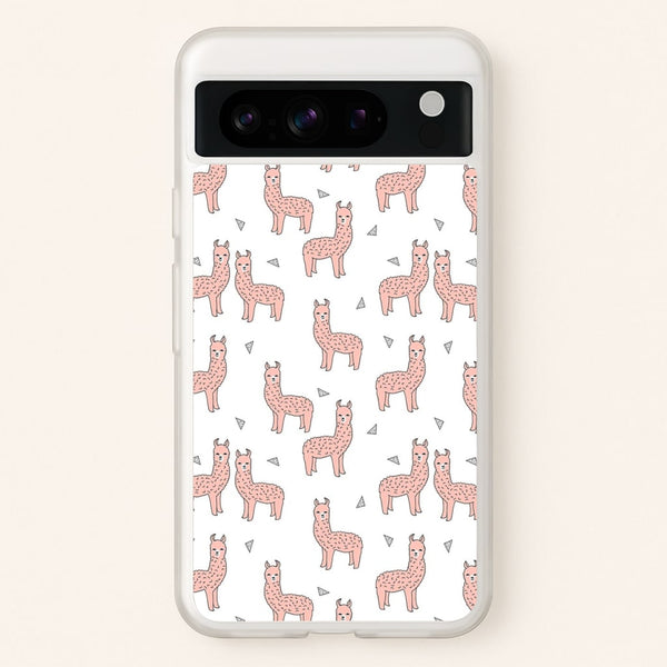 Pale Pink Alpaca Pattern  -  Phone Case for Google Pixel 8 Pro