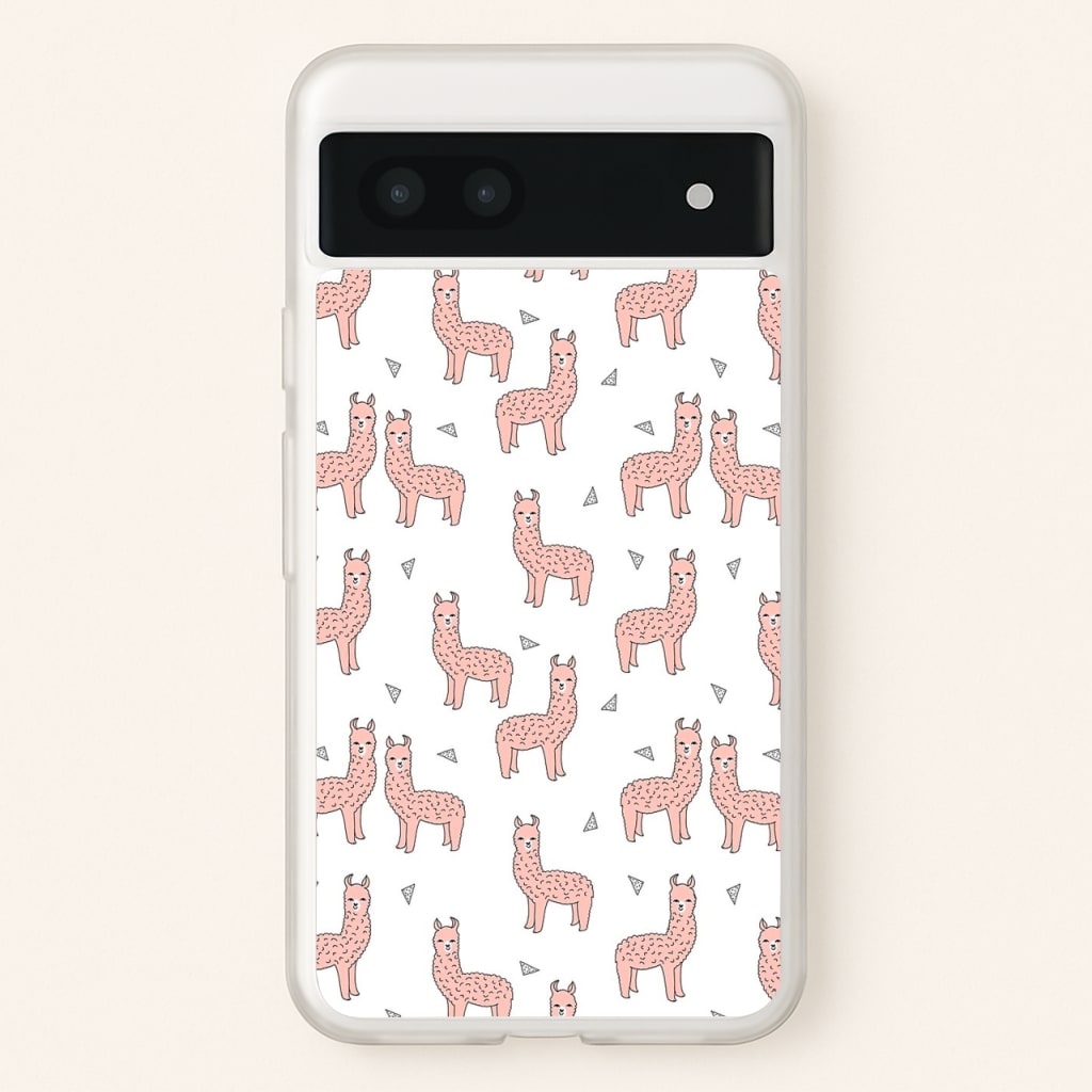 Pale Pink Alpaca Pattern  -  Phone Case for Google Pixel 7a