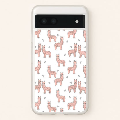 Pale Pink Alpaca Pattern  -  Phone Case for Google Pixel 7a