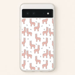 Pale Pink Alpaca Pattern  -  Phone Case for Google Pixel 6