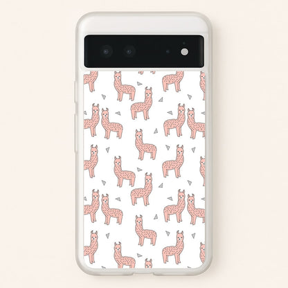 Pale Pink Alpaca Pattern  -  Phone Case for Google Pixel 6