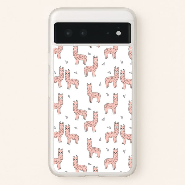 Pale Pink Alpaca Pattern  -  Phone Case for Google Pixel 6