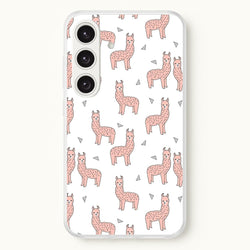 Pale Pink Alpaca Pattern  -  Phone Case for Galaxy S24 Plus