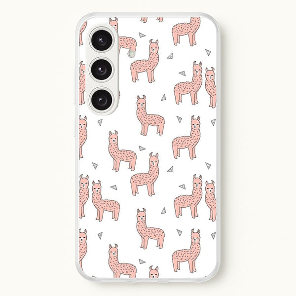 Pale Pink Alpaca Pattern  -  Phone Case for Galaxy S24 Plus