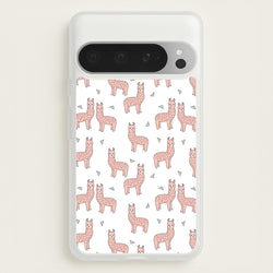 Pale Pink Alpaca Pattern  -  Phone Case for Google Pixel 9 Pro XL