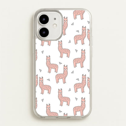 Pale Pink Alpaca Pattern  -  Phone Case for iPhone 12 / 12 Pro