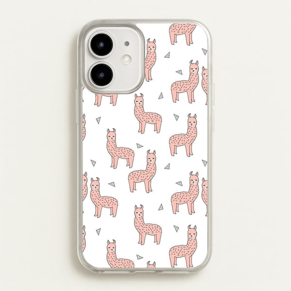 Pale Pink Alpaca Pattern  -  Phone Case for iPhone 12 / 12 Pro