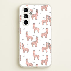 Pale Pink Alpaca Pattern  -  Phone Case for Galaxy A54
