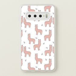 Pale Pink Alpaca Pattern  -  Phone Case for Galaxy S10 Plus