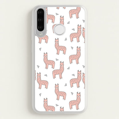 Pale Pink Alpaca Pattern  -  Phone Case for Huawei P30 Lite