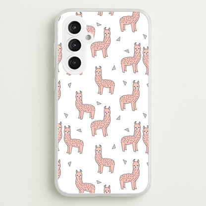 Pale Pink Alpaca Pattern  -  Phone Case for Galaxy S23FE