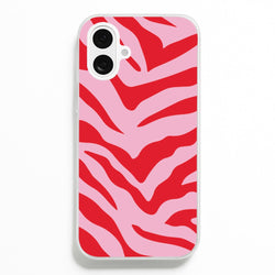Pink Zebra - Animal Patterns  - Animal Patterns Phone Case for iPhone 16 Plus
