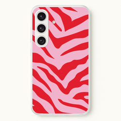 Pink Zebra - Animal Patterns  - Animal Patterns Phone Case for Galaxy S25 Plus