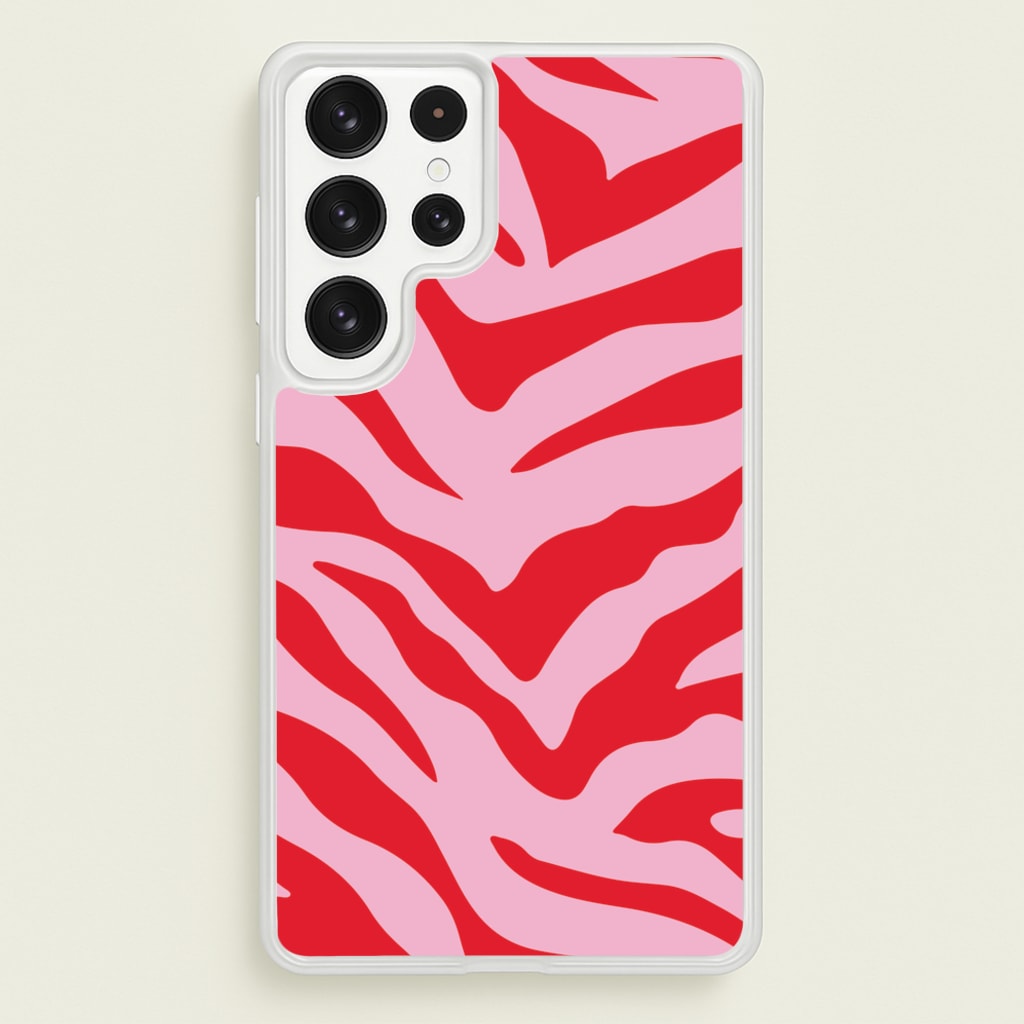 Pink Zebra - Animal Patterns  - Animal Patterns Phone Case for Galaxy S22 Ultra