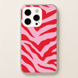 Pink Zebra - Animal Patterns  - Animal Patterns Phone Case for iPhone 14 Pro Max
