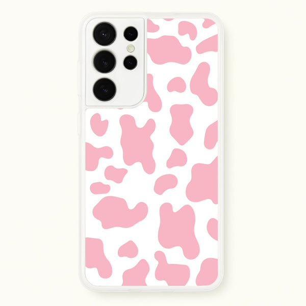 Pink Cow - Animal Patterns  - Animal Patterns Phone Case for Galaxy S21 Ultra