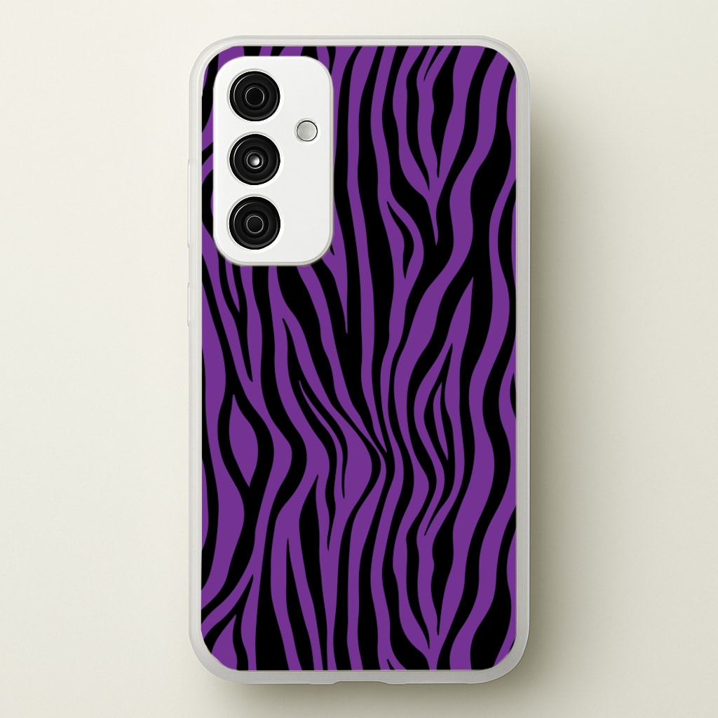 Purple Zebra - Animal Patterns  - Animal Patterns Phone Case for Galaxy A55