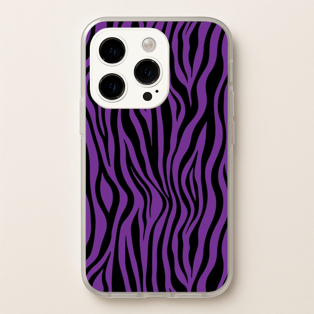 Purple Zebra - Animal Patterns  - Animal Patterns Phone Case for iPhone 14 Pro