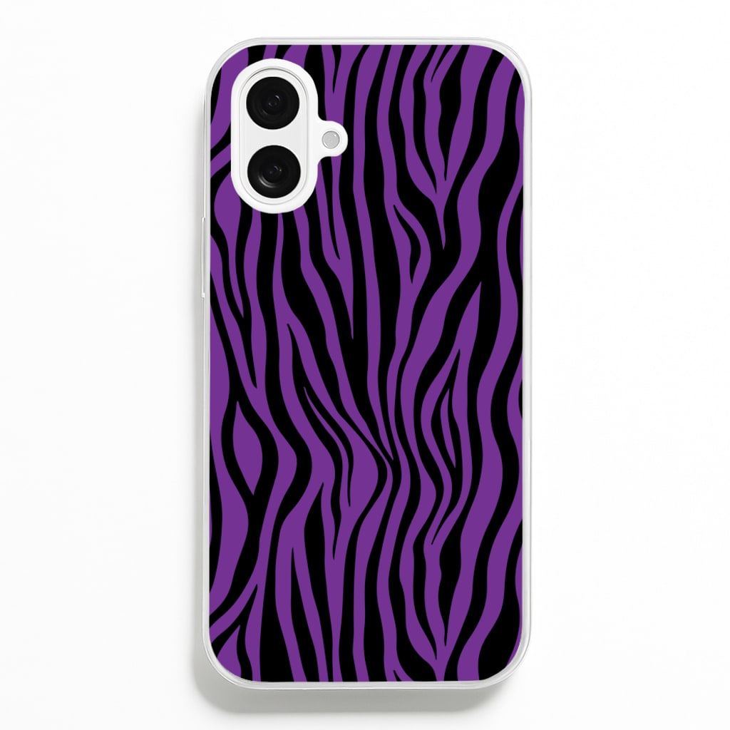 Purple Zebra - Animal Patterns  - Animal Patterns Phone Case for iPhone 16 Plus