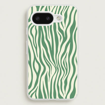 Green Zebra - Animal Patterns  - Animal Patterns Phone Case for Google Pixel 9a