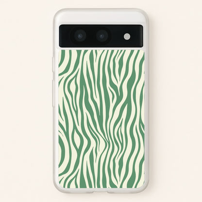 Green Zebra - Animal Patterns  - Animal Patterns Phone Case for Google Pixel 8a