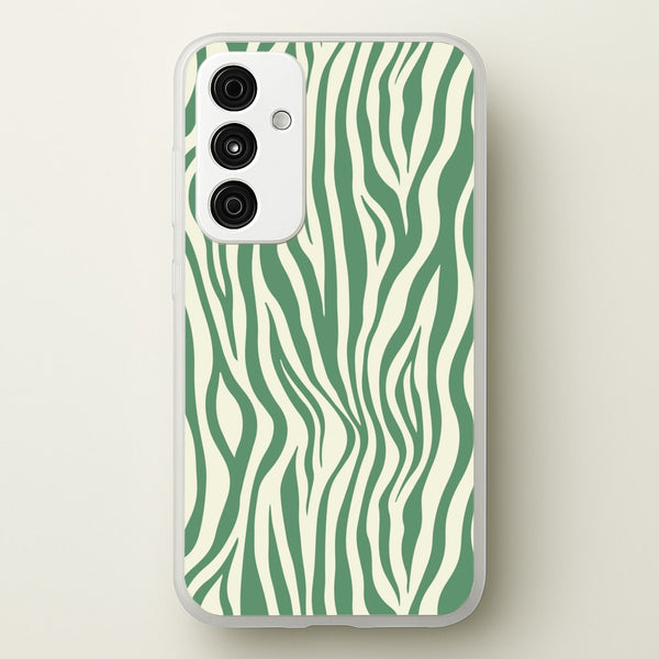Green Zebra - Animal Patterns  - Animal Patterns Phone Case for Galaxy A55