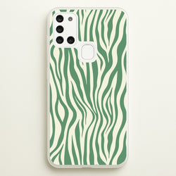 Green Zebra - Animal Patterns  - Animal Patterns Phone Case for Galaxy A21s