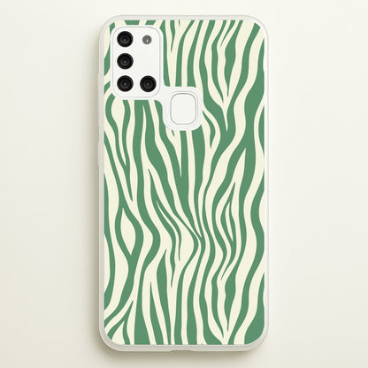 Green Zebra - Animal Patterns  - Animal Patterns Phone Case for Galaxy A21s