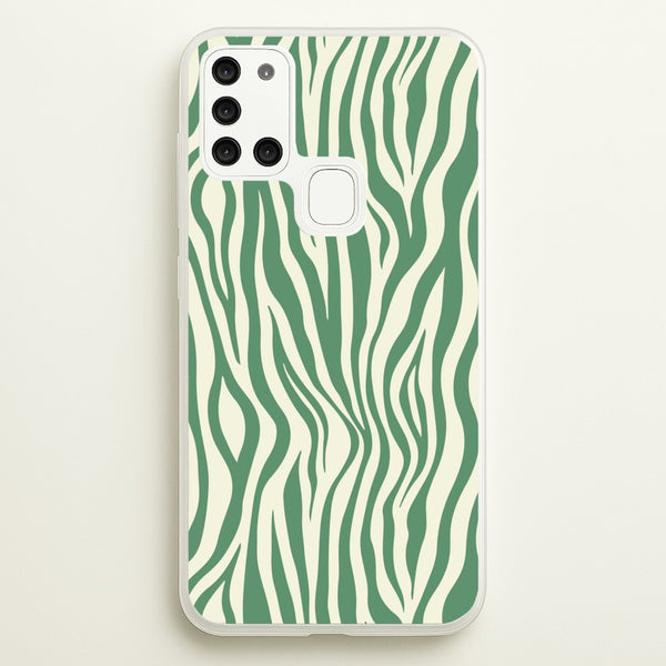 Green Zebra - Animal Patterns  - Animal Patterns Phone Case for Galaxy A21s